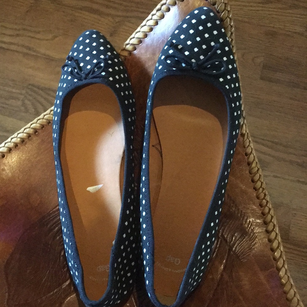 Gap black with white polka dots-  flats size 8